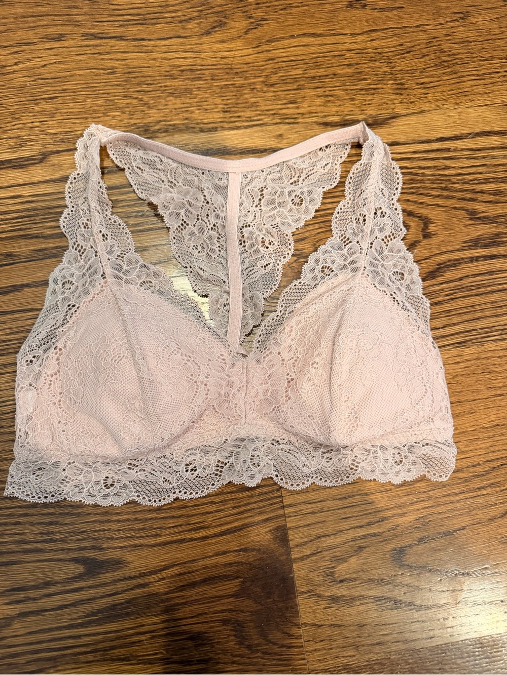 Gilligan & O'Malley Lace Racerback Bralette - Pale Pink